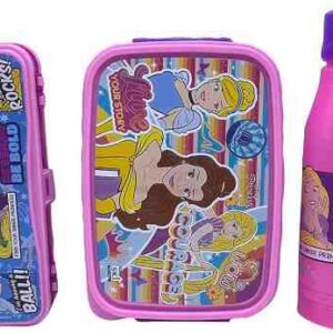 Water bottle , Tiffin box , Pencil box